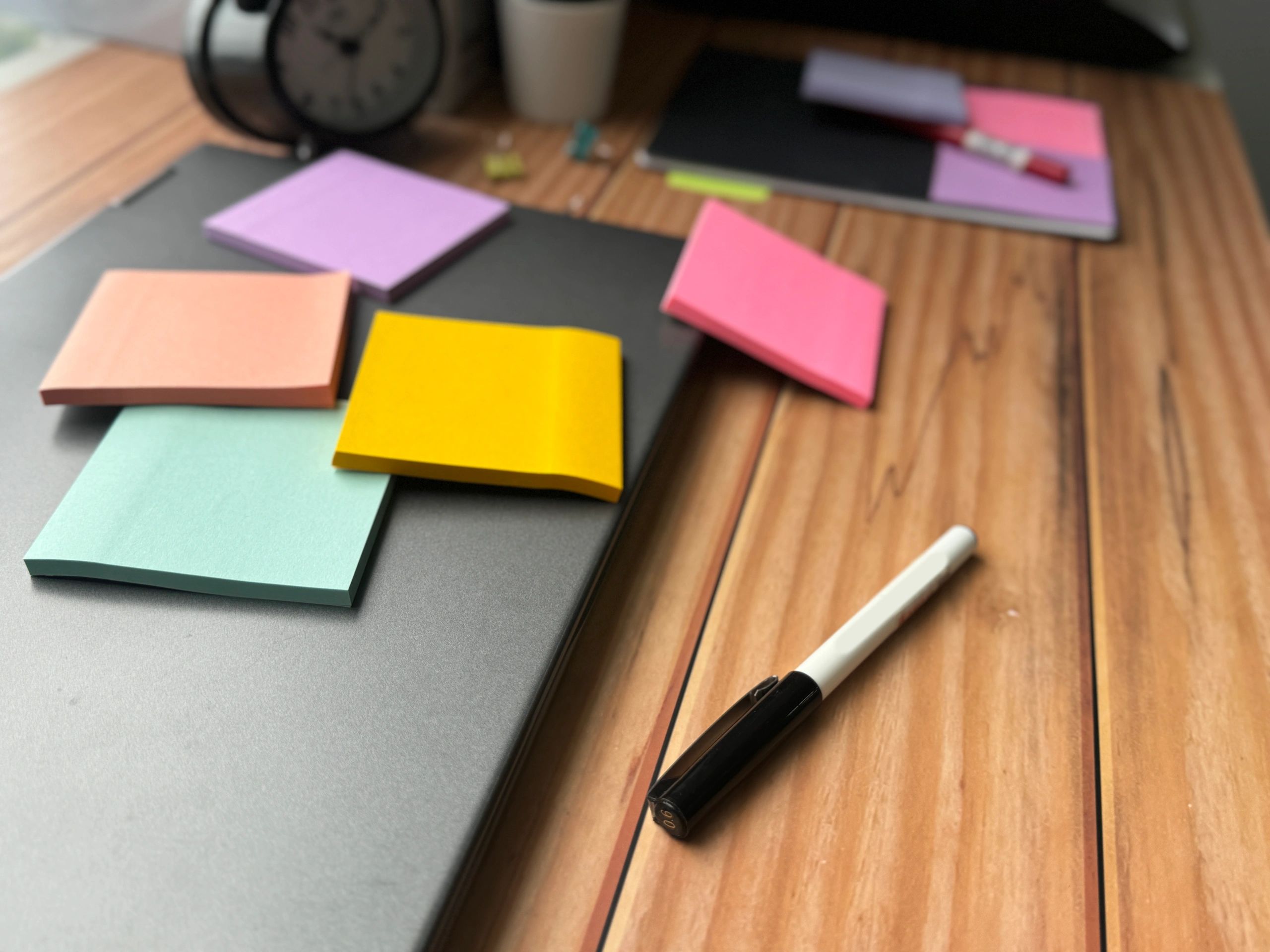 Colorful sticky notes used for content planning and strategy