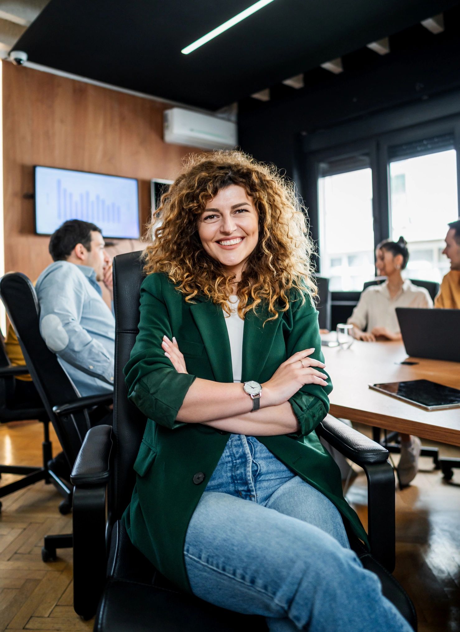 Professional woman smiling in office