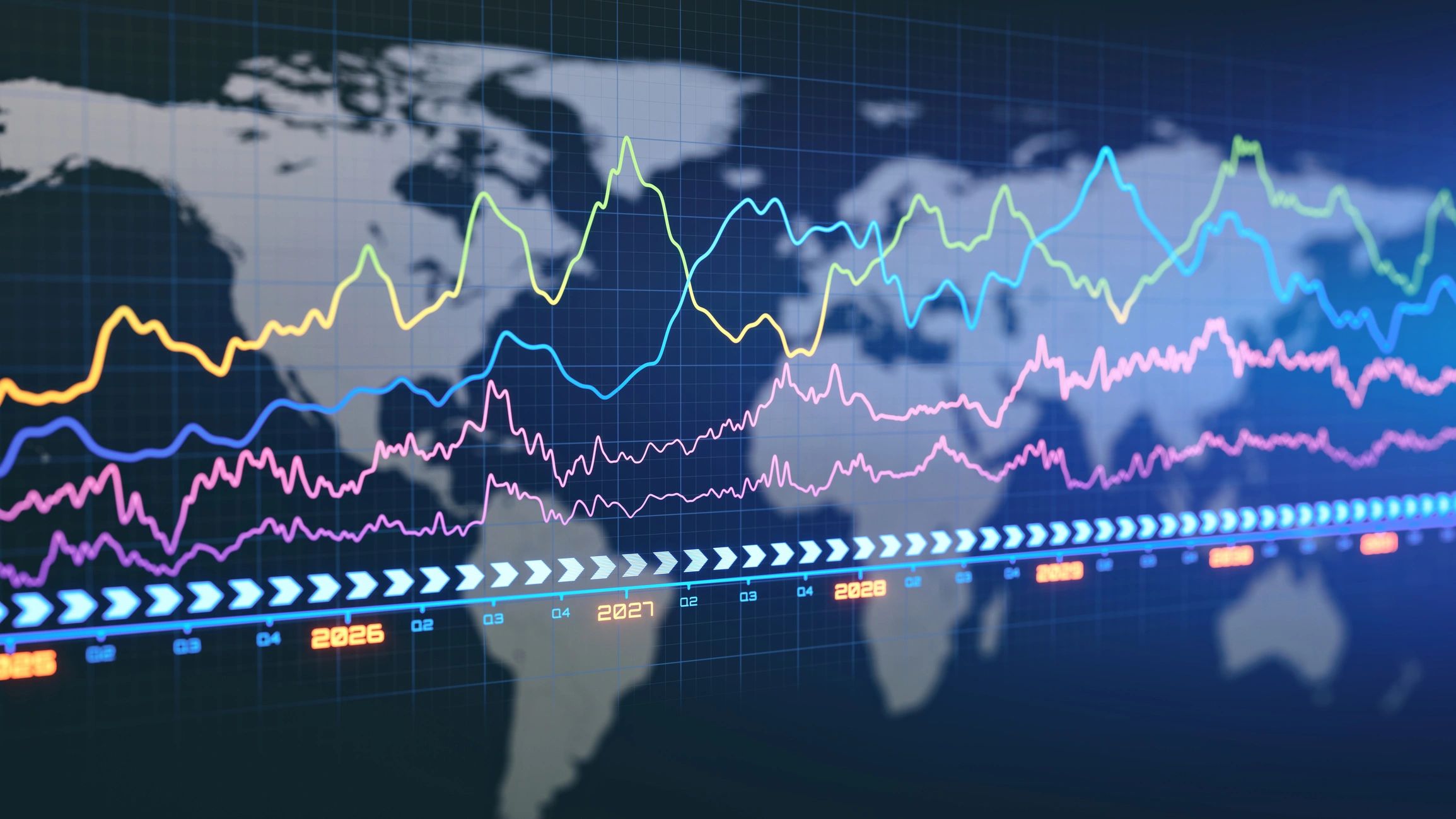Digital analytics display representing AI search visibility and data insights